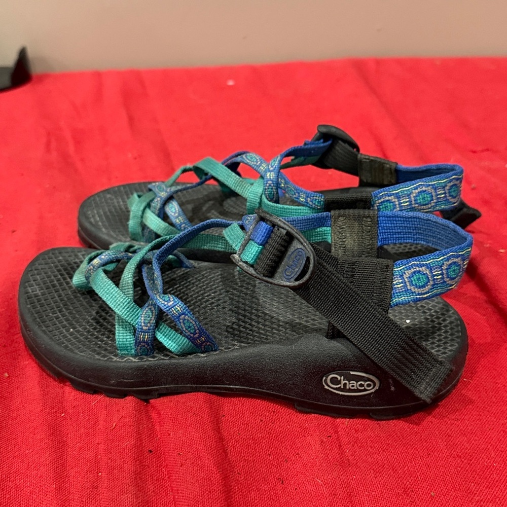 Chaco Women's Sandals - Black and Teal - Picture 3 of 5